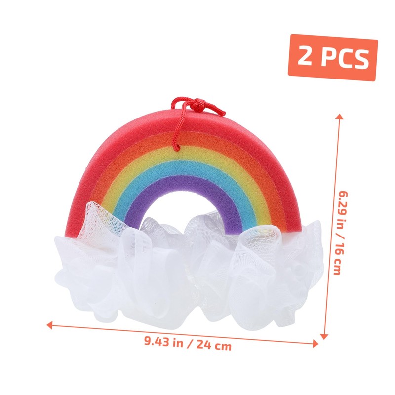 IWOWHERO Gentle Massage Deep Cleansing 2 Pack Rainbow Bath Flowers