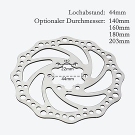 Jane Eyre Pack of 2 Bicycle Brake Discs, 140 mm/160 mm/180 mm/203 mm with 12 Screws, for Most Bicycles, Road Bikes, Mountain Bikes, BMX, MTB (Silver 203 mm)