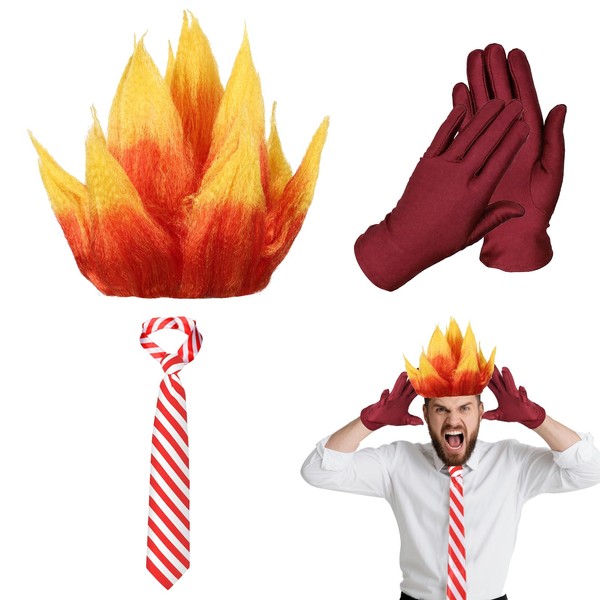 Wenceda 4PCS Angry Dress Up Set for Halloween,Cosplay Costume Include