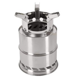 Grafner 2-in-1 Portable Camping Stove for Wood and Branches, Efficient Wood Burning, Low Smoke Generation, Can Be Used as Stove and Grill, Stainless Steel, Mini Wood Stove Foldable Survival