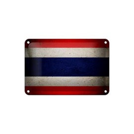 Tin Sign 18 x 12 cm Coat of Arms Thailand Flag DekoNo7