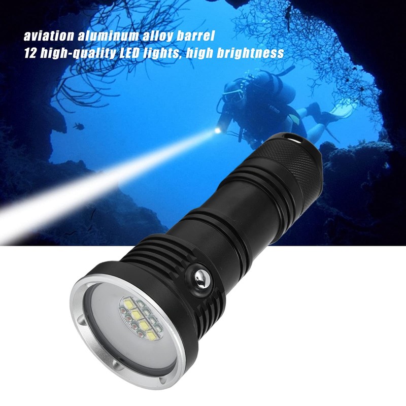 Diving Flashlight, 10000 100M Underwater Flashlight, 5 Modes LED Waterproof