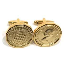HT - Premium 1960 Threepence cufflinks for a 65th Birthday cufflinks