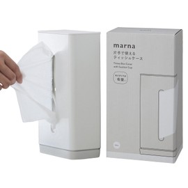 Marna (Marna) Tissue Case (Can be quickly taken out with one hand) Space Saving (Vertical placement/Securely fixed with suction cup) Box Tissue Soft Pack Compatible White W663W