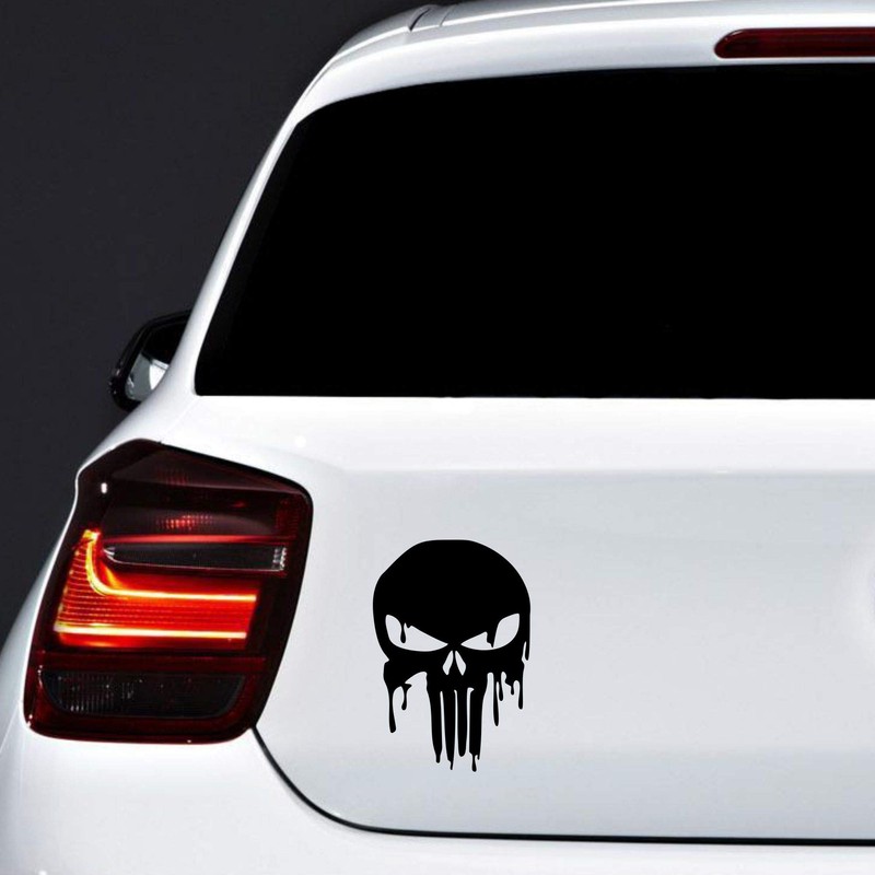 AUTODOMY Schädel Skull Geschmolzen Aufkleber Paket 8 Stück für Auto