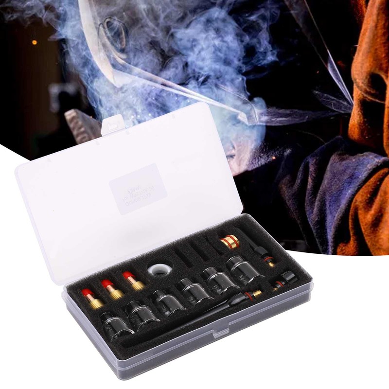 Welding Torch Kit Glass Nozzle Gun Tail Tungsten Clamp Silicone