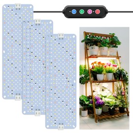 LPMZMBL 36W Ultra-Thin Panel Full Spectrum Grow Lights, 576 LEDs Plant Grow Light for Indoor Plants with Daisy Chain Function, Grow Lights for Seed Starting with 4/8/12H Auto On/Off Timer (3pcs)