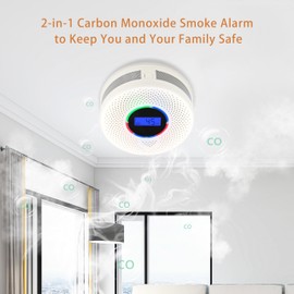 Kesymo 6Pack Upgraded Interlinked Smoke Carbon Monoxide Detector, Battery Powered&Wireless Interconnected Smoke and CO Alarm, Transmission Range of Over 820 ft (Includes Battery)