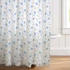 KAIRA Classic Blue and White Floral Pattern Shower Curtain with