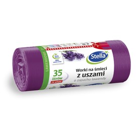 STELLA 023561 Bin Liners with Handles, 35 L Thick, Pack of 24, Lavender Fragrance, Rubbish Bag, Rubbish Bag, Rubbish Bag, Rubbish Bags for Household Rubbish Office, Made of LDPE Film, Colour: