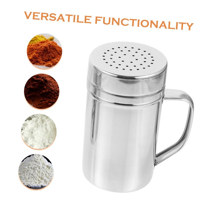 SHOWERORO 3pcs Stainless Steel Powdered Sugar Shaker Baking Duster Lid