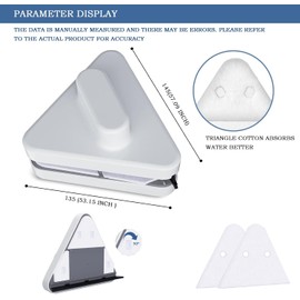 Magnetic Window CleanerTool,Windshield Cleaner Tool Magnetic,Double-Sided Cleaner Glass Tool Thickness 3-5 Inch, High Rise and Car,Window Cleaner with Anti Falling Rope
