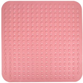 ENKOSI Extra Large Square Non Slip Shower Mat - 31 x 31-inch XL Bathroom Shower Mat - Square Shower Matts for Shower Stall Floors | Secure Suction Cups and Drain Holes (31x31 Pink)