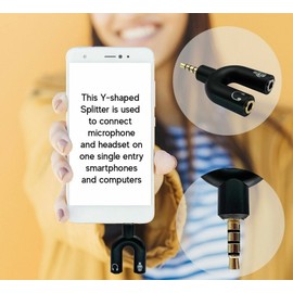 Mr. Gadget's Solutions® 3.5mm Stereo Audio Male to 2 Female Headphone/Mic U Splitter Cable