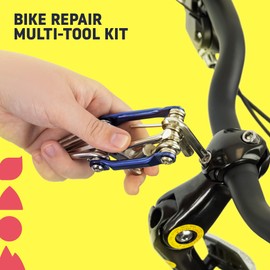 Hillington Ultimate Bike Repair Multi-Tool Kit - Compact, Durable, and Portable Bicycle Repair Set with Folding Multi-Tool, Tyre Levers, and Puncture Repair Kit