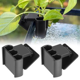 Maikuso 2 Pack Aquarium Plant Holder – 3 Holes Aquatic Plant Cups, Fish Tank Holder for Aquatic Plants, Ideal for Aquarium Tank Decoration(Black)