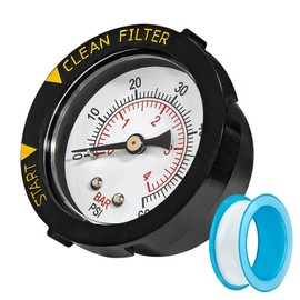 190059 ECX2712B1 Rear Mount Pressure Gauge Compatible with Pen-tair Spa Valve and Filter ，Pool Pressure Gauge Fit for Hayward ProGrid DE Filter SwimClear Filter and XStream Filters