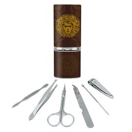 Medusa Gorgon Head Covered in Snakes Stainless Steel Manicure Pedicure Grooming Beauty Care Travel Kit