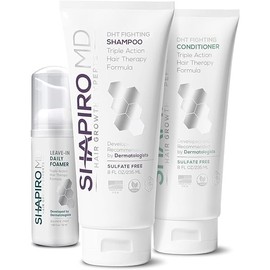 Shapiro MD Hair Growth Experts Thinning Hair Shampoo, Conditioner, Leave-in Foam Bundle for Thicker, Fuller Hair - Unisex-Adults