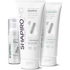 Shapiro MD Hair Growth Experts Thinning Hair Shampoo, Conditioner, Leave-in Foam Bundle for Thicker, Fuller Hair - Unisex-Adults