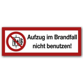 Pack of 10 Elevator in the event of a fire, do not use sticker, warning signs, warning signs, safety signs