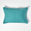 HOMESCAPES Teal Pure Egyptian Cotton Oxford Pillowcase Standard Size 200