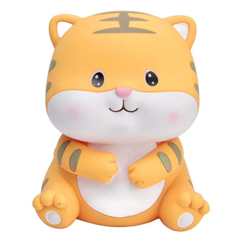 Tissting Tiger Piggy Bank, Resin Coin Storage Pot Anti-Slip Decorative