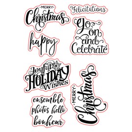 arriettycraft Merry Christmas sayings Sentiments Phrase happy birthday Greetings Rubber Clear Stamp/Seal Scrapbook/Photo Decorative Card Making Clear Stamp