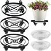 2 Packs Large Metal Plant Caddy 12.6” Plant Dolly with