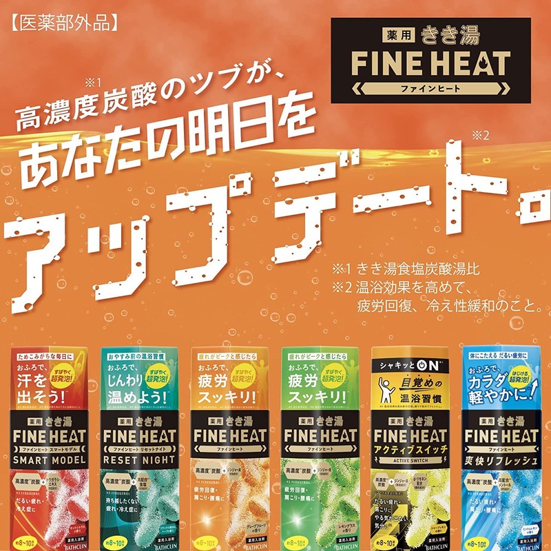 Kikiyu Carbonated Bath Solution, Fine Heat Refreshing Body Mints &