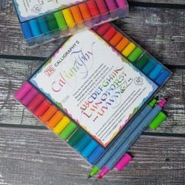 (Cellar-Aid) Kuretake Zig 2/5mm Twin Calligraphy Pen II 24-Color Set Clean Color / (셀러에이드)쿠레타케 지그 25mm 트윈 캘리그라피펜 II 24색세트 클린컬러