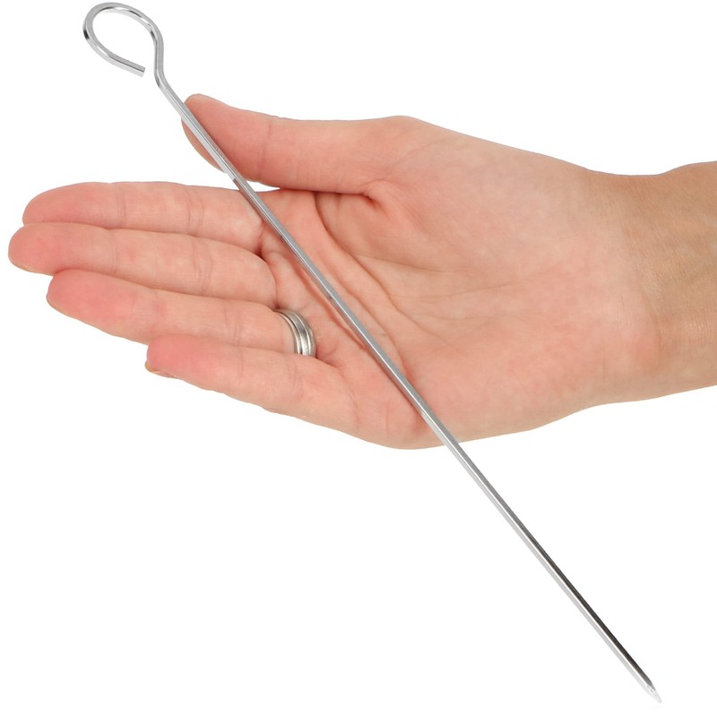 com-four® 12x Schaschlikspieße aus Edelstahl - 24 cm lange Fleischspieße