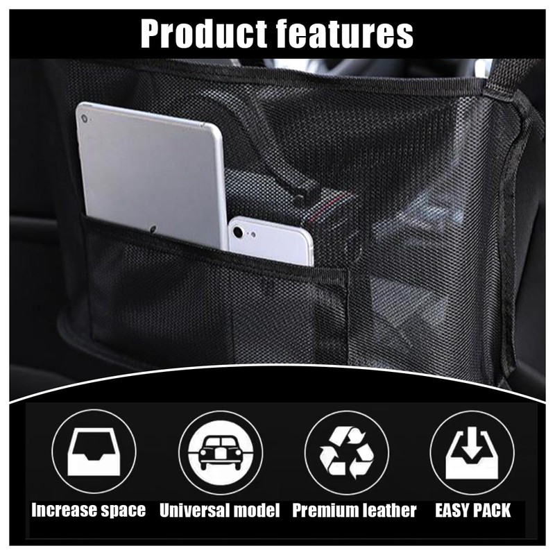 GLSOWEE Handbag Holder for Car, Auto Net Pocket Purse Holder