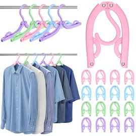 12 Pcs Portable Travel Hangers for Cruise Ship Essentials 2026, Plastic Folding Foldable Hangers Clothes Drying Rack Travel Accessories for Suitcase, RV, Camping, Flying, Hotel, Road Trip (Multi)