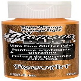Deco Art Glamour Dust Glitter Paint, Tiger Orange,4 x 1.38 x 1.38