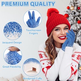 FZ FANTASTIC ZONE Womens Winter Warm Touchscreen Gloves Knit Texting Working Thermal Gloves for Women Cold Weather Gifts
