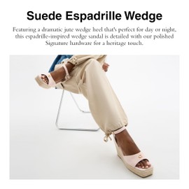 Coach Women's Suede Espadrille Wedge Platform, Blush, 8.5