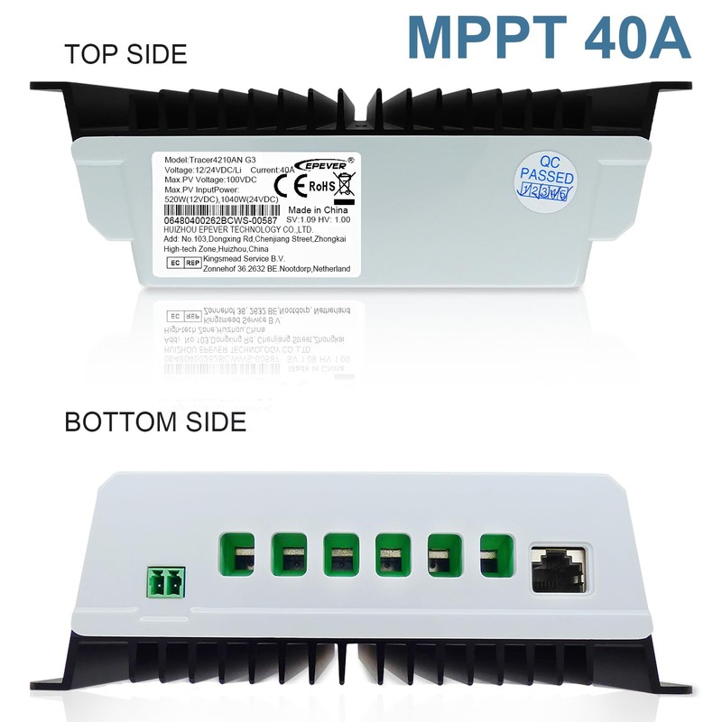 EPEVER MPPT Solar Charge Controller 40A 12V 24V Auto Max