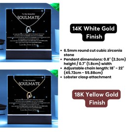 Momavo Jewelry To My Soulmate,Acrylic Plaque Gift, Keepsake Gifts for Wife, Plaque Gift, Jewerly Gift, Forever love necklace,Women Gift, Wife Necklace (18k Yellow Gold Finish)