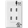 4 Amp Quad USB Charger Duplex Receptacle Standard Outlet Replacement