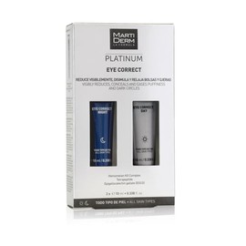 MartiDerm Eye Correct Duo. Crema y Gel día y noche hidratante contorno de ojos. Reduce y disimula bolsas y ojeras - 2 X 10 Ml