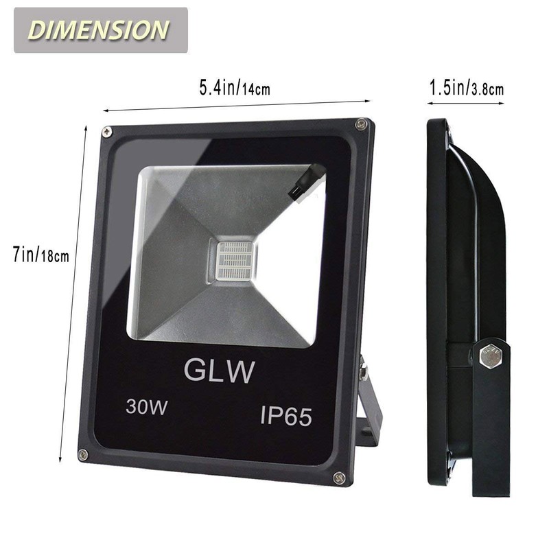 GLW 30W RGB LED Flood Light Remote Control Outdoor Landscape