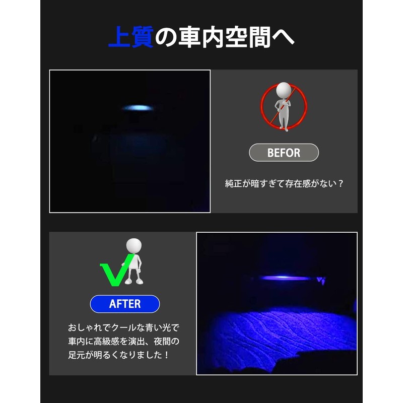 Ice Blue LED Footwell Lamps for Toyota Voxy/Noah 90 Series