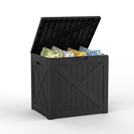 Mars Villa Deck Box, Outdoor Storage Box 31 Gallon, Waterproof Weatherproof and UV Resistant Resin Storage Bin with Lockable Lid, Ideal for, Patio Furniture Cushions, Pool Supplies, Garden Tools