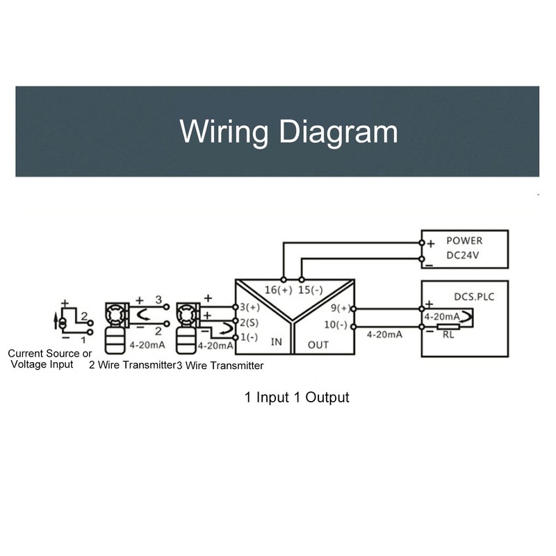 Current Signal Isolator 2 in 2 Out Signal Transmitter DC