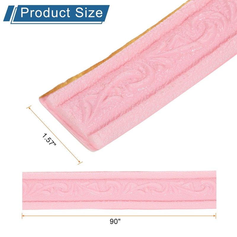 HARFINGTON 3D Wall Edging Self-Adhesive 90"x1.57" Flexible Peel and Stick
