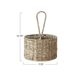 Bloomingville, Natural Round Seagrass Multi-Section Caddy