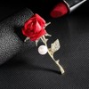 ROFARSO Red Rose Flower Brooch Pins for Women Fashion Jewelry
