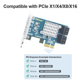 4 ports PCIe SATA 3.0 expansion card, Support OS Booting, Including 4pcs SATA cables, compatible with Windows, Linux, Mac OS, NAS