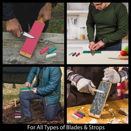 BeaverCraft Stropping Set of 3 Polishing Compound - Buffing Compound Leather Strop Sharpening Polishing Compound P03